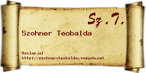 Szohner Teobalda névjegykártya